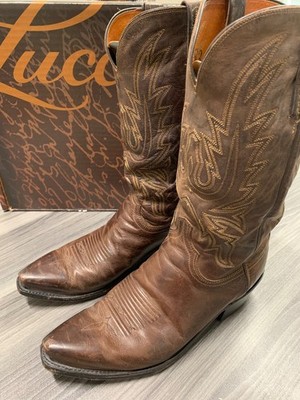 NICE Luchesse N1556 Corbin Chocolate Mad Dog Goat Leather Boots Size 10 D