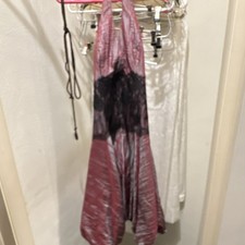 VeVinci Purple Black Lace Bodycon Sleeveless V Neck Dress Size 8