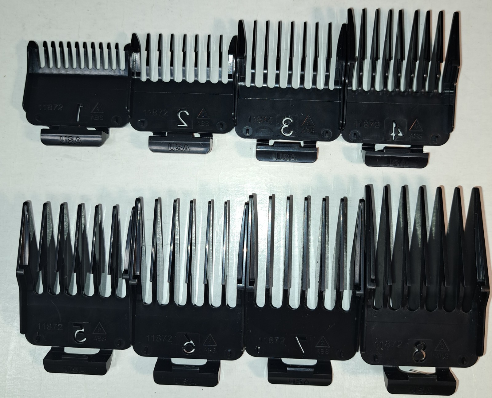 Wahl Clipper Guard Set 1-8 Full Size Fits Magic Clip Human & Animal Clippers