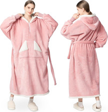 Wearable Blanket Hoodie as Gifts for Women, Long Sherpa Fleece Hooded Blankets w