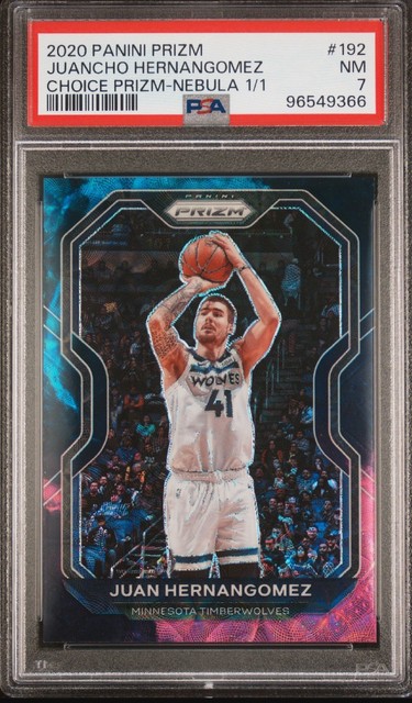 2020-21 Panini Prizm Juan Hernangomez Nebula 1/1  PSA 7 Bo Cruz 1st & Only Prizm