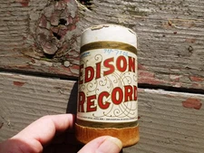 1908 Edison 2 Minute Black WAX Post GOLD MOULDED CYLINDER CONTAINER