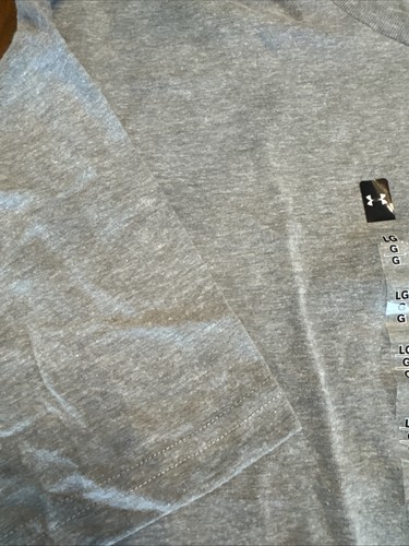 NWT Under Armour SZ L Heat Gear Mens SS TShirt Lite Heather Gray Performance - Picture 4 of 9