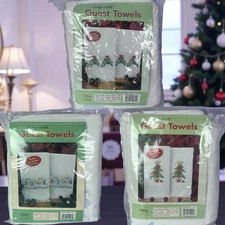 Craftways Cross Stitch Kit Christmas Terry Guest Towels Pair 16"x25" You Choose