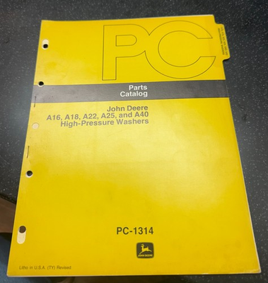 #ad John Deere A18A22A25A40 High Pressure Washers Parts Catalog PC 1314 $15.00
