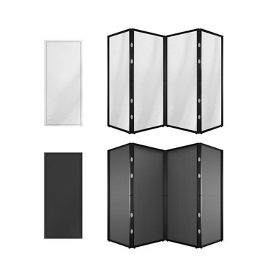 Freestanding DJ Event Facade White/Black Scrim Metal Frame Booth | w/ Carryin...