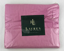 Ralph Lauren Narrow Stripe Pink Flat Sheet NOS TWIN Made in USA Stripes Vintage