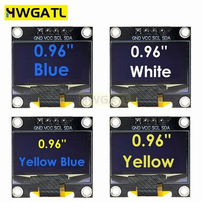 HWGATL 0.96 inch OLED SSD1306 I2C 128x64 Display Module   White Blue Yellow for
