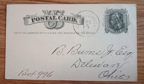 1880 Postal Card UX5 โ Fancy Cancel Over Gettysburg โ Rare Ephemera