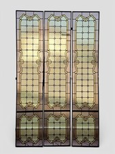 tre vetrate cattedrale rilegate al piombo primo 900 -  216 cm x 44 cm