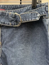 Vintage Y2K IT Jeans Size 15 FLAT FRONT/Back Wide Leg Flare Low Rise Belt