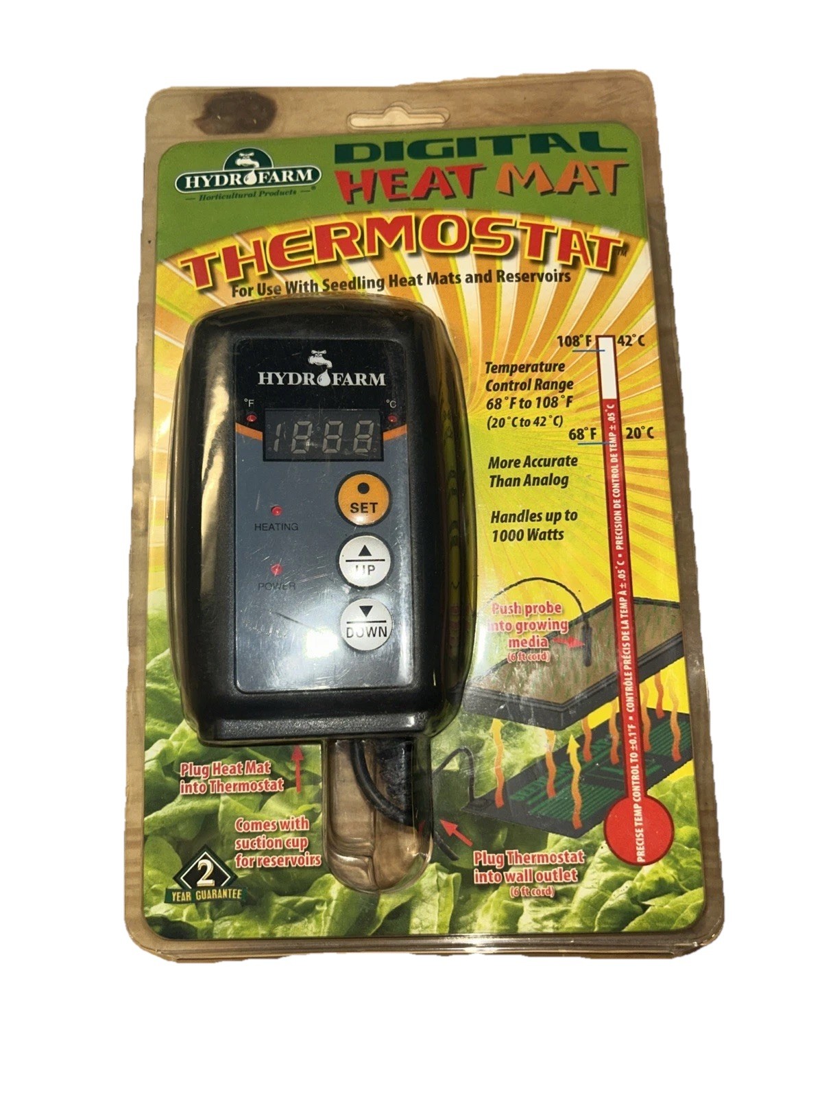Hydrofarm Jump Start Hydroponic Seedling Heat Mat Digital Th