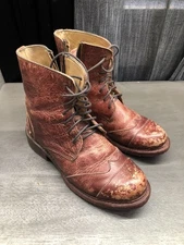 Bed Stu Cobbler Series Ankle Boots 2618-19  Mens Sz 8.5 Side Zipper Distressed