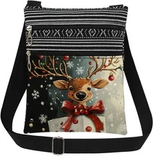 Print Adjustable Strap Crossbody Bag for Women & Men – Lightweight Shoulder Bag 