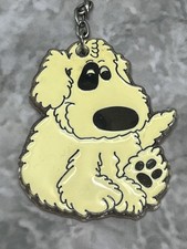 Vintage Dog 1980's Plastic Painted Keychain Keyring