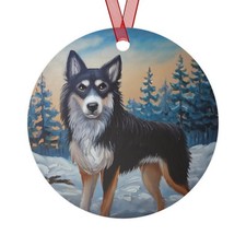 Lapponian Herder Christmas Tree Metal Ornaments