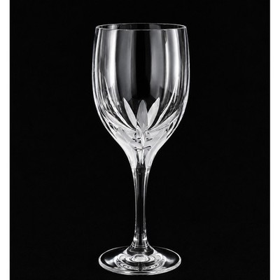 Mikasa Flame DAmore Crystal Water Goblet 9 Inch Tall Frosted Cut Glass Stemware