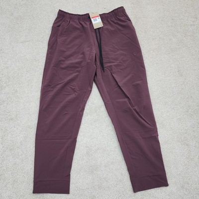 Nike Men Large Unlimited Dri-FIT Zip Cuff Versatile Pants Maroon FB7548-652