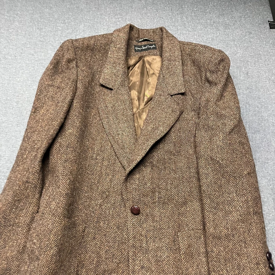 Blazer para mujer Giorgio Sant’Angelo talla 10 marrón espiga 100 % lana chaqueta Foto 2 de 4
