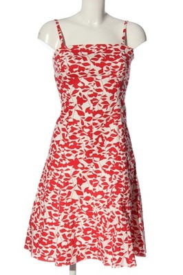 UN1UEUX2TRIOS3 Trägerkleid Damen Kleid Gr. DE 34 rot-weiß Casual-Look
