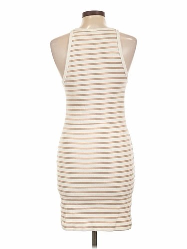 NEW Old Navy Fitted Rib-Knit Tan striped sleeveless Mini Dress Women’s 16 XL NWT - Afbeelding 4 van 12