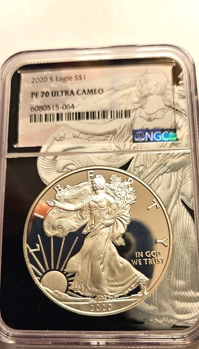 2020-S Proof $1 American Silver Eagle NGC PF 70 Ultra Cameo 1oz .999 Fine Silver