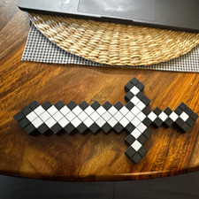 Minecraft Pixelated Black  White 3D Printed Sword
