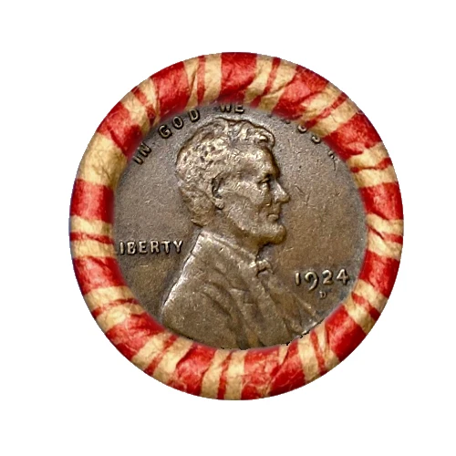 Unsearched EF 1924-D /1909VDB Wheat Penny Ends Roll Extremely Fine Estate