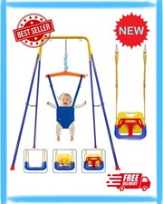 Toddler Swing Set, 3-in-1 Baby Swing Outdoor/Indoor, Toddler Swing Jumper wit...