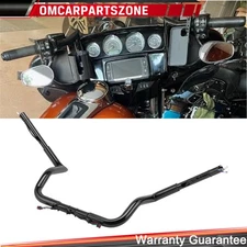 Black PRE-WIRED 10" Rise Meathook Handlebar for Harley Street Glide 2014-2025