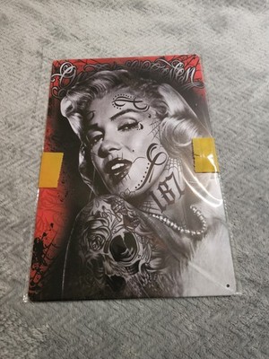 TIN SIGN Tattoos parlor face sexy blonde Marilyn Monroe actress  weird art