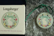 Longaberger 1998 Easter Rabbit Tie-On Green with Floral Edging #34100 - NEW