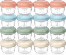 16 Pack 4 oz Small Containers with Lids, Reusable 16 PACK, COLOR OPTION