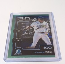 2025 Bowman Scouts Top 100 Aqua Refractor Rookie Xavier Isaac Rays /125 #BTP-30