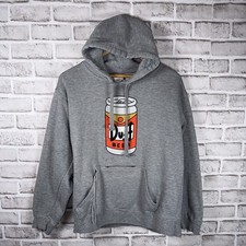 Universal Studios The Simpsons Duff Gray Hoodie Beer Can Pocket Size Small 2016