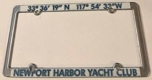 Newport Harbor Yacht Club Booster License Plate Frame Newport Beach California