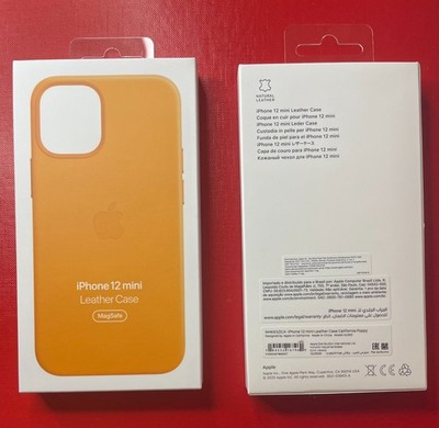 Original Apple Leder Case mit MagSafe iPhone 12 mini Orange MHK63ZM/A Brandneu