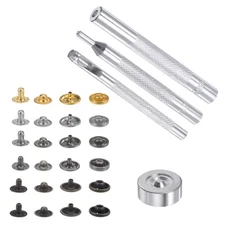 120 Sets Snap Fasteners Kit 10mm Metal with Tool 6 Colors