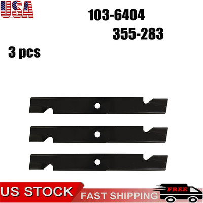 Set of 3 24-1/2'' x 15/16'' Notched High Lift Mower Blades Fits Exmark 103-6404