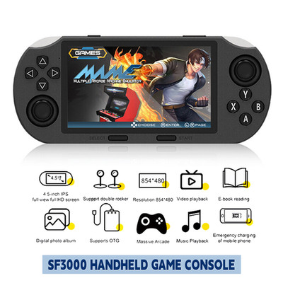 SF3000 Handheld Game Console Stick IPS 4.5'' HD Screen 3000mAh 20000 Games
