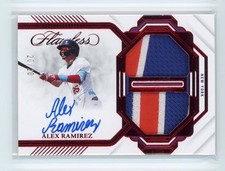 2023 Panini Flawless #DMA-AR Alex Ramirez Dual Memorabilia Autographs Ruby #/20
