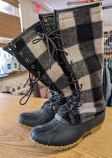 L.L. Bean Signature Women Bean Boots Wool Tall Duck Boot Buffalo Plaid Size 8