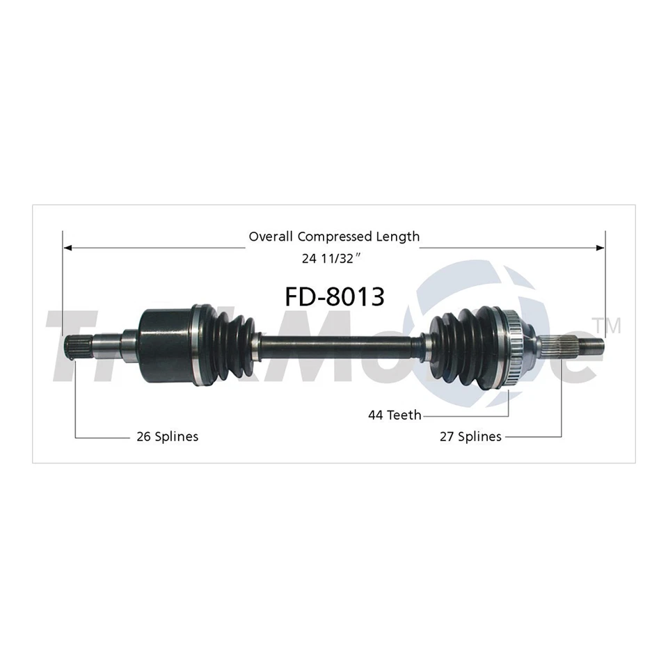 TrakMotive Front CV Joint Axle Shaft Pair Set 2 For Ford Contour 2000 1999 1998 - Image 3 of 3