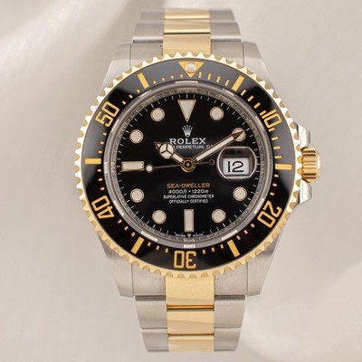 2024 Rolex Sea-Dweller 126603 Gold and Silver Oyster Bracelet with Black Bezel