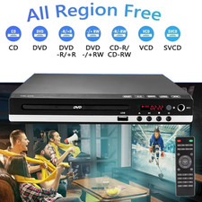 DVD Player All Region Free DVD CD Disc Player AV Output USB Remote Control 1080P