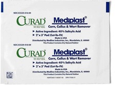  CURAD MEDIPLAST Corn Wart Callus Remover CUT TO FIT Pad 4 PADS   NOT 25 PADS