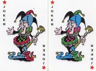 Pair of RARE MODERN "CHECK Yours Joker Different Colours" JOKER PlayCards #42