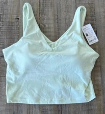 Athleta XL Transcend V-Neck Crop Sports Bra A-C Cups Yoga Workout Honeydew  NWT