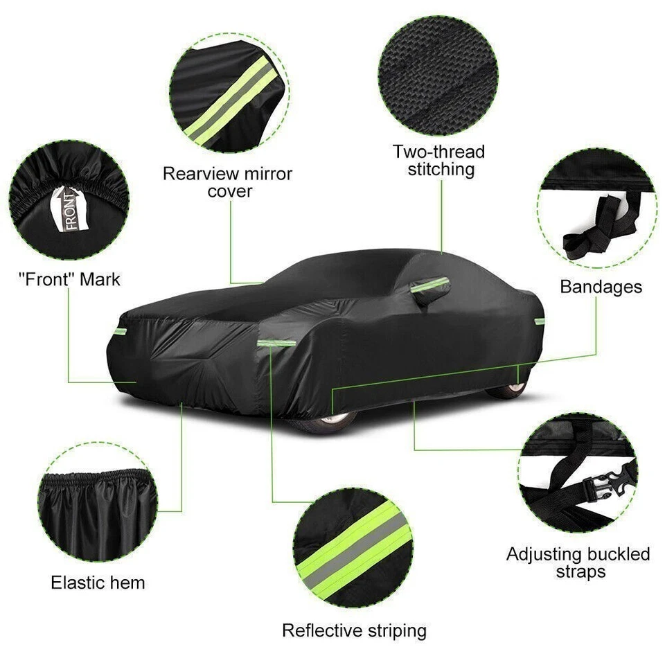 190T Sedán Cupé Coche Cubierta Impermeable Lluvia Polvo Protector UV Para Nissan Sentra Foto 2 de 4