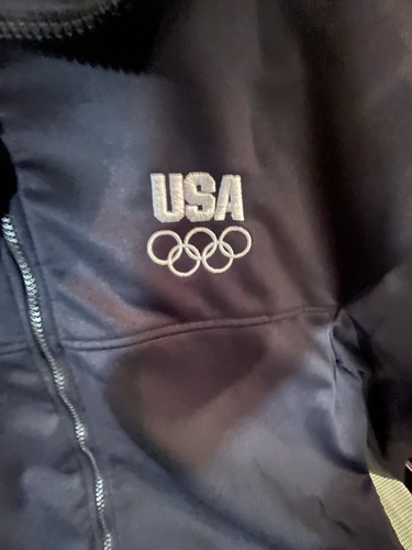 United States Olympic Committee Mens Track Jacket Full Zip Made In USA Sz Large - Picture 2 of 4